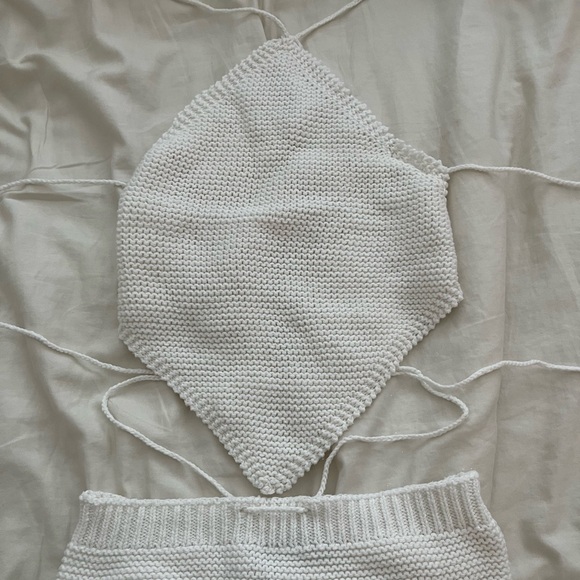 COPY - White fox crochet beach cover up set - Picture 2 of 2